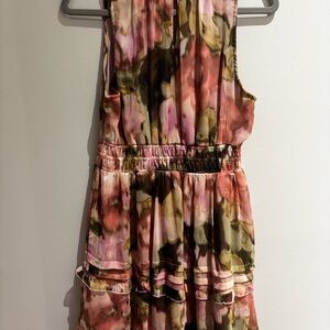 Nicole Miller Pink Ruffled Halter Sundress